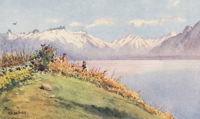 O Vale do Ródano a partir de Chexbres (litografia a cores) de J. Hardwicke Lewis