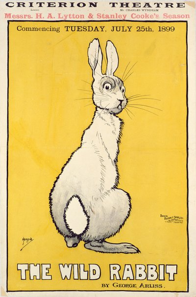 O cartaz do coelho selvagem, 1899 de J. Hissin