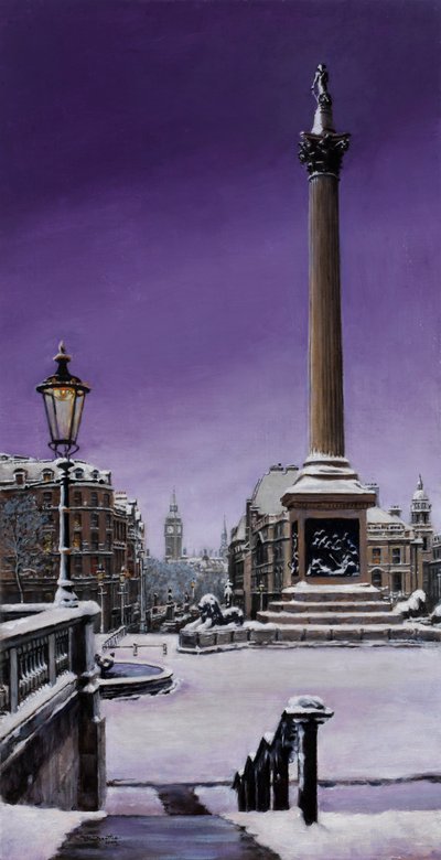 Lord Nelson sob a neve, 2000 (pintura a óleo) de J Hugh L Beattie