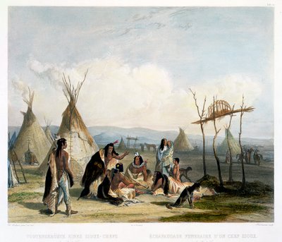 Cadafalso Funeral de um Chefe Sioux perto de Fort Pierre de J Hurlimann