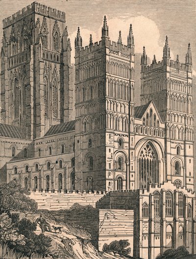 Vista noroeste da Catedral de Durham, c1843. de J. Jackson