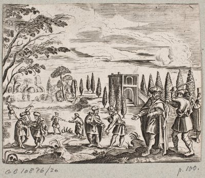 Ilustração de Adam Olearius, “Persian Rosenthal por um poeta engenhoso Schich Saadi […]”, Schleswig 1660 de J. Muller