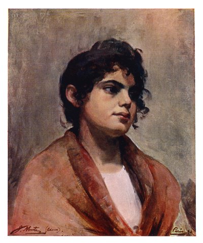 Estudo da cabeça de uma menina italiana, 1901. de J Muntz