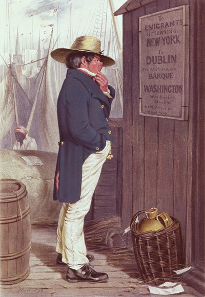 Homeward Bound, o cais de Nova York, gravado por TH Maguire, 1854 (ver 189006) de J Nicol