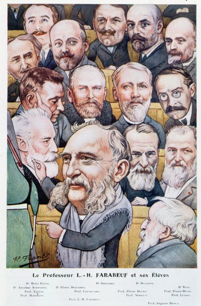 Professor Luis Hubert Farabeuf (1841-1910) e seus alunos, de Chanteclair, c.1910 de J P. Frantz