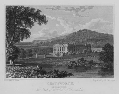 Chatsworth, Derbyshire, The Seat of the Duke of Devonshire (gravura) de John Preston Neale