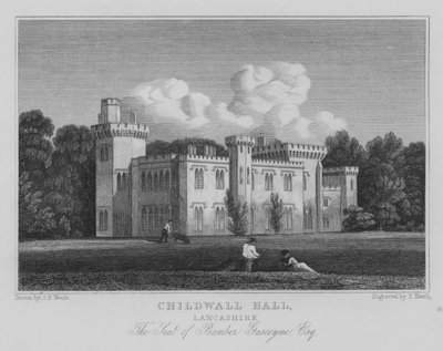 Childwall Hall, Lancashire, The Seat of Bamber Gascoyne, Esquire (gravura) de John Preston Neale