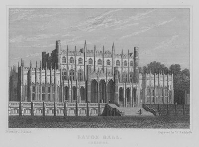 Eaton Hall, Cheshire (gravura) de John Preston Neale