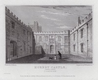 Hornby Castle, Inner Court, Yorkshire (gravura) de John Preston Neale