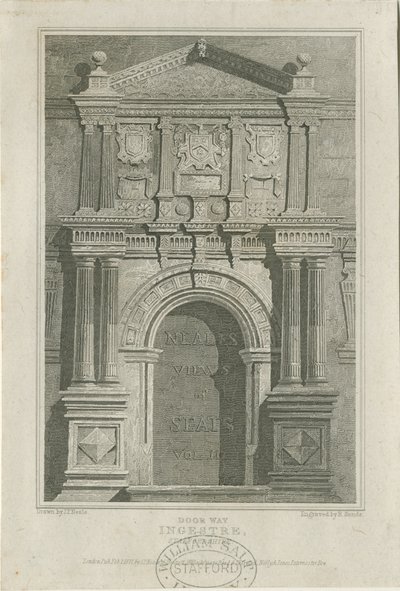 Salão Ingestre - Porta de entrada: gravura, nd [c 1821] (impressão) de John Preston Neale