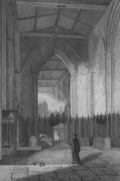 Interior da Igreja de São Catarino (gravura) de John Preston Neale