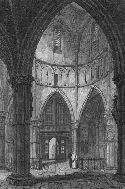 Interior da Igreja do Templo (gravura) de John Preston Neale