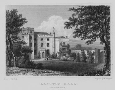 Langton Hall, Leicestershire (gravura) de John Preston Neale