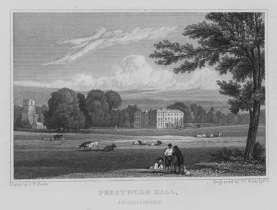 Prestwold Hall, Leicestershire (gravura) de John Preston Neale