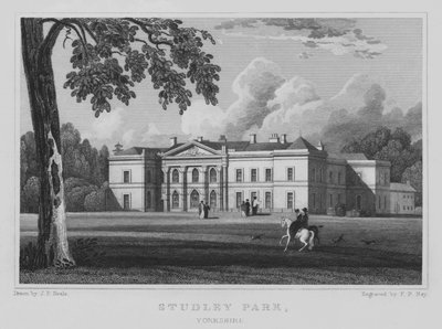 Studley Park, Yorkshire (gravura) de John Preston Neale