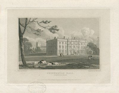 Swynnerton Hall: gravura, nd [c 1821] (impressão) de John Preston Neale