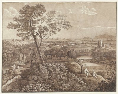 Paisagem italiana perto de Roma de J. Pallard