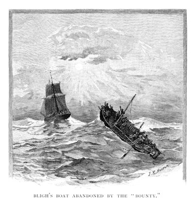 Barco do capitão Blighs abandonado pela recompensa, 1789 1886. de J. R. Ashton