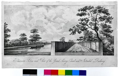Transverse Section and View of the Grand Surrey Canal and Intended Railway, c.1835 (litografia sobre papel) de J. R. Jobbins