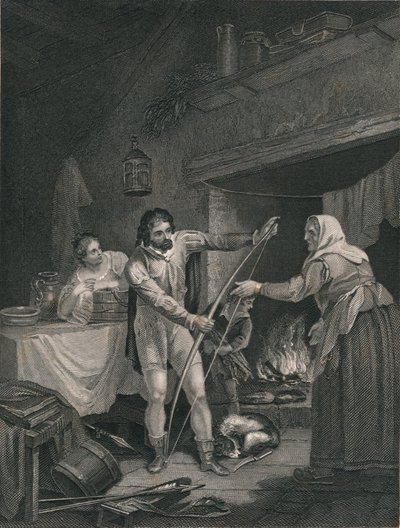 Alfred no Neatherds Cottage, meados do século XIX. de J. Rogers