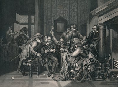 Charles o primeiro na sala de guarda, 1649, meados do século XIX. de J. Rogers