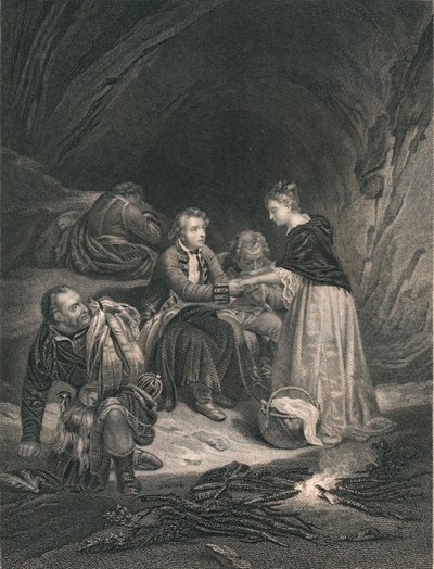 Chas. Edward The Pretender And Flora Macdonald, meados do século XIX. de J. Rogers