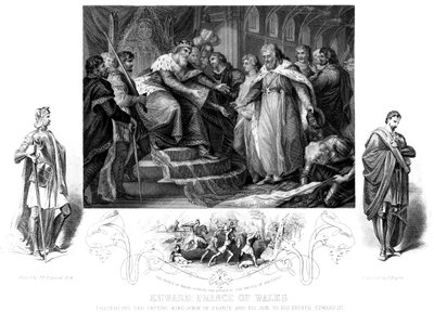 Edward, príncipe de Gales 1330-1376, século XIX. de J. Rogers