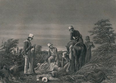 Encontrando as cores do 24º regimento após a batalha de Chilianwallah, em janeiro de 1849. de J. Rogers