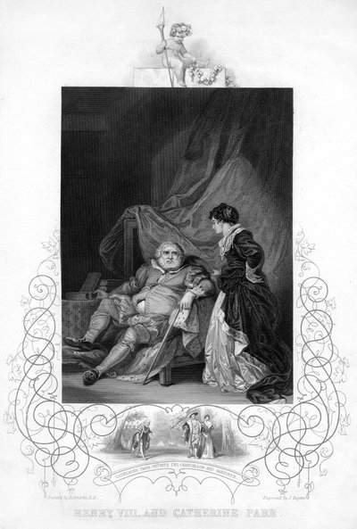 Henrique VIII e Catherine Parr, século XIX de J. Rogers