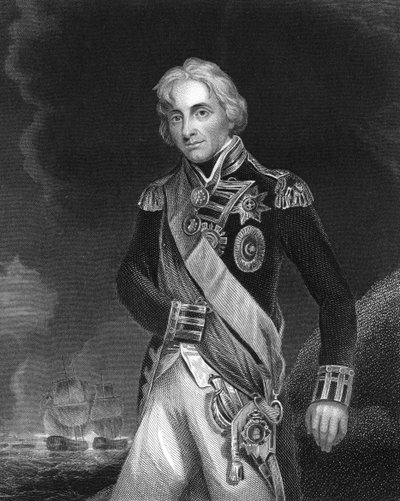 Horatio Nelson, 1º visconde Nelson, comandante naval inglês, c1798-c1805 c1857 de J. Rogers