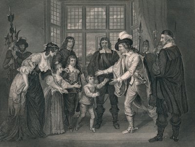 A Entrevista de Carlos I com Seus Filhos, 1649, meados do século XIX. de J. Rogers