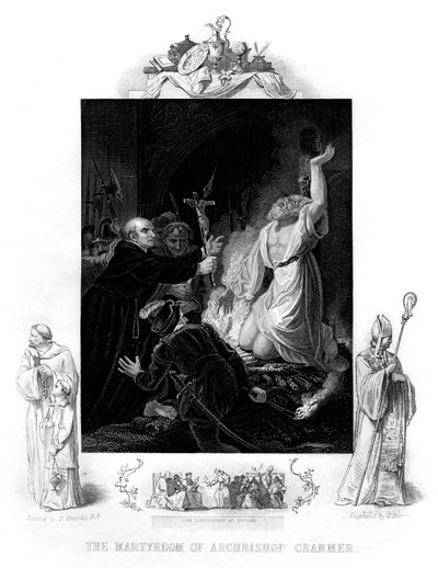 O martírio do arcebispo Cranmer, 1556, 1877 de J. Rogers