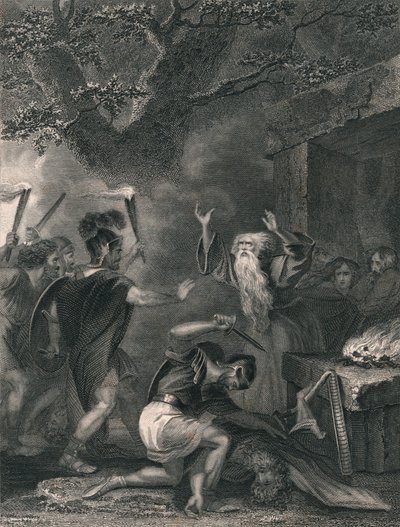 O Massacre dos Druidas, meados do século XIX. de J. Rogers