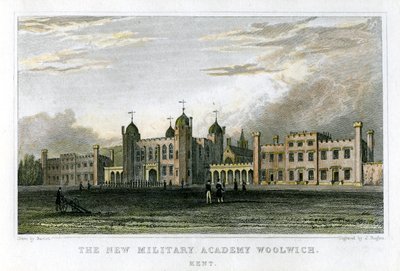 A nova academia militar Woolwich, Kent, c1829 de J. Rogers