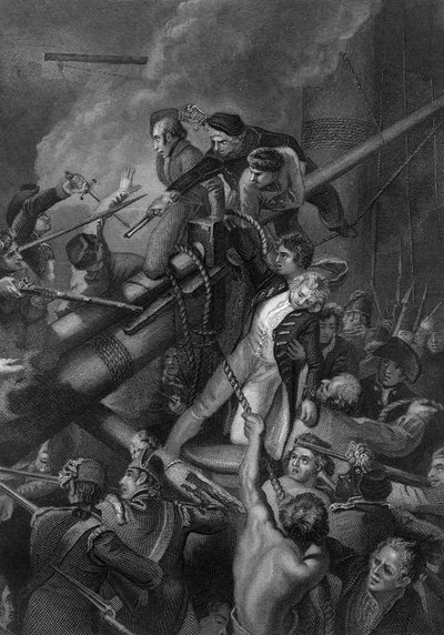 A morte do capitão Faulknor, 1795 c1857 de J. Rogers