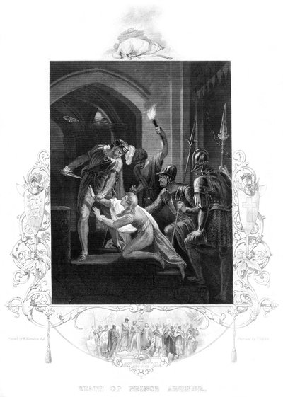 A morte do príncipe Arthur 1187-1203, século XIX. de J. Rogers