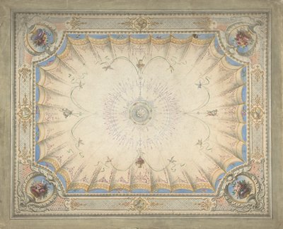 Projeto de teto para o Boudoir, Ardgowan, ca. 1868. de J. S. Pearse.