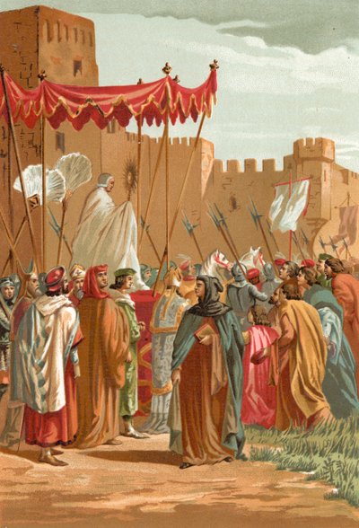 Encontro de Petrarca e Guy de Chauliac fora do castelo dos papas em Avignon de J. Serra
