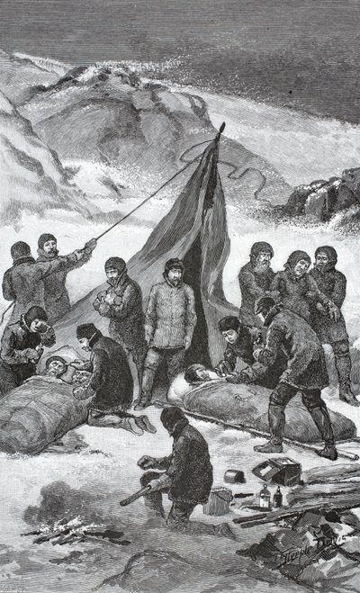 The Rescue, 23 de junho de 1884, pub. Londres 1886 de J. Steeple Davis