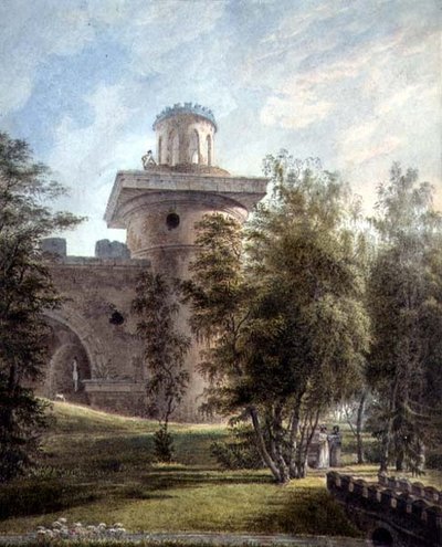 Vista do Pitoresco Parque e Observatório no Tsarskoye Selo (aguarela sobre papel) de J. Tearnof