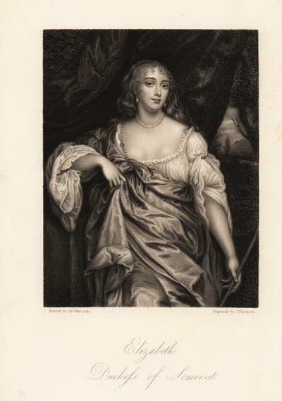 Retrato de Lady Elizabeth Seymour, Duquesa de Somerset, antiga Elizabeth Percy, herdeira e amiga da Rainha Ana de J. Thomson