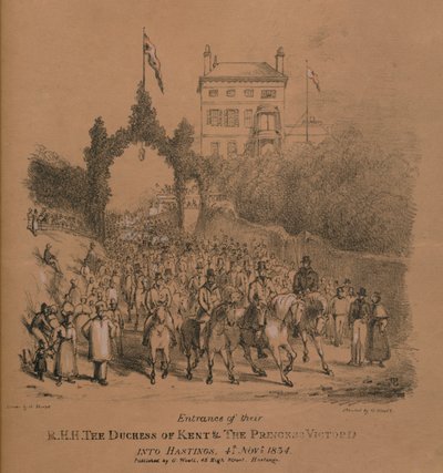Entrada de seu RHH A Duquesa de Kent e a Princesa Victoria em Hastings de J. Thorpe