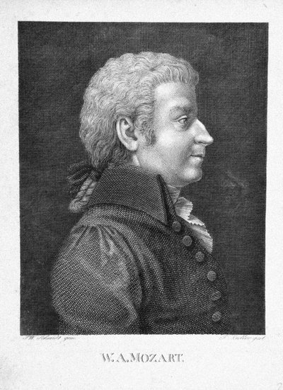 Wolfgang Amadeus Mozart, ca 1825 de J. W. Schmidt