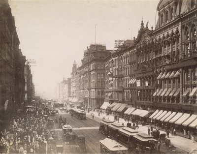 Vista, de, rua estatal, olhar, norte, de, rua madison, chicago, 1890 de J. W. Taylor