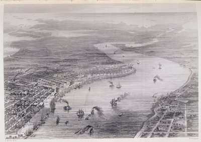 Visão panorâmica de Nova Orleans, de "A História dos Estados Unidos", vol. II, de Charles Mackay, gravado por W. Ridgeway, c.1830 de J. Wells