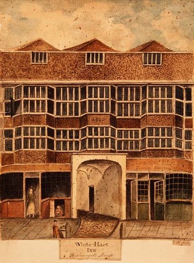 White Hart Inn, Bishopsgate Street, c.1810 de J. Williams