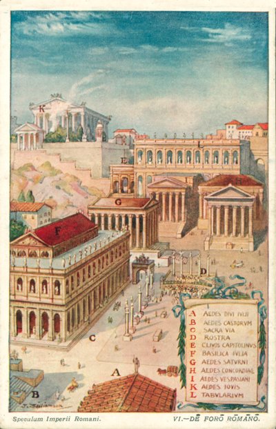 Forum Romanum, Roma antiga (cor litho) de J. Williamson