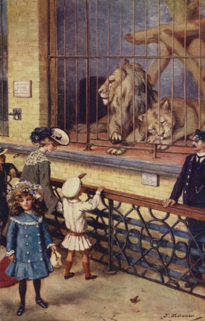 Na casa do leão no jardim zoológico de Londres de J. Williamson