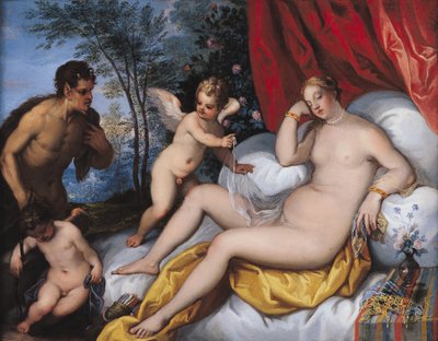 Vênus e Panela (óleo em cobre) de J. and Rottennhammer, Hans I Brueghel
