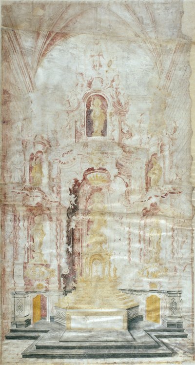 Desenho do retábulo-mor de Santa Maria d&39;Igualada de Jacint Morató Soler